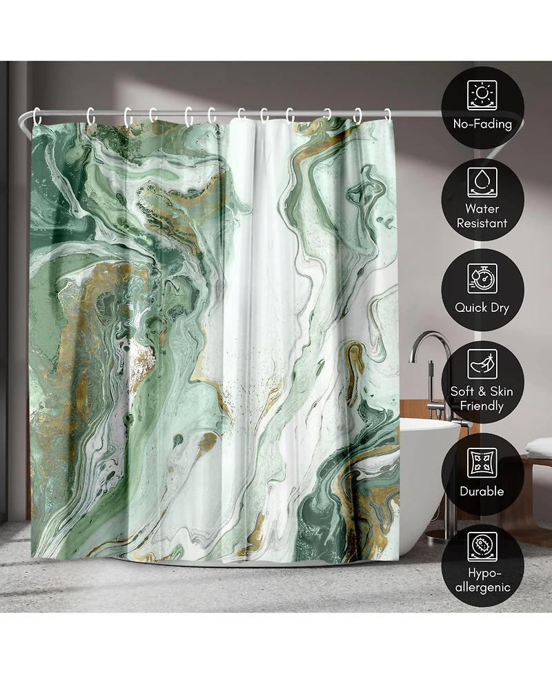 Abstract Shower Curtain Marble Petroleum by Pi Creative Art