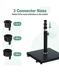 Aoodor 39 lb Outdoor Patio Umbrella Base, Heavy Duty Square Concrete Umbrella Stand, Market Umbrella Pole Stand for Deck, Poolside, Balcony, Black