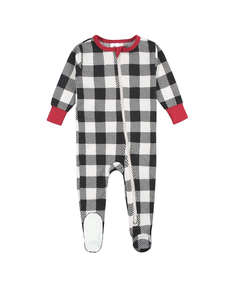 Gerber Baby Girls Holiday Family Pajamas Neutral One Piece Footed