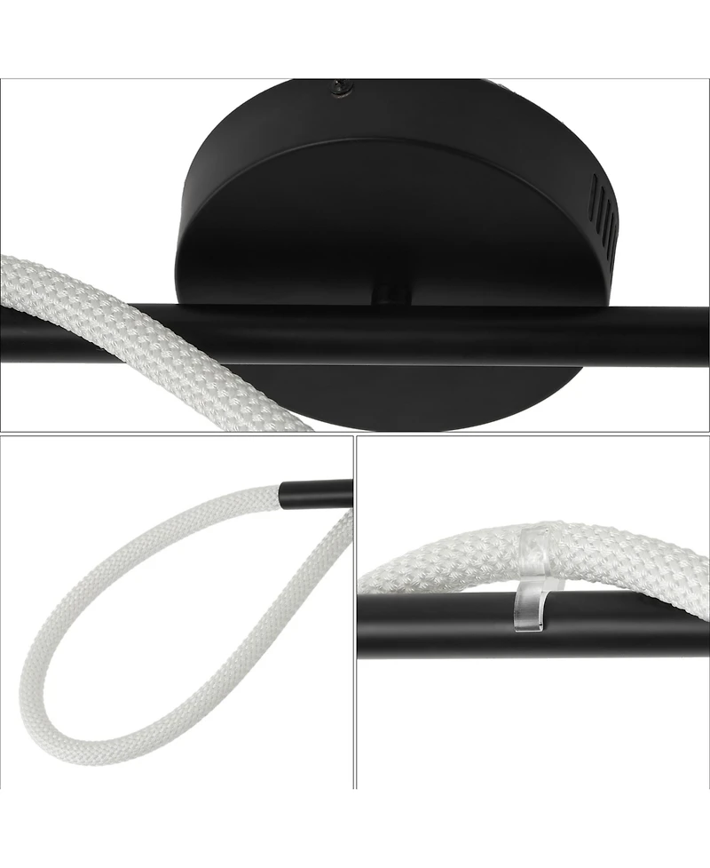 Jonathan Y Alessio Contemporary Minimalist 360 Adjustable Silicone Neon Rope Dimmable Linear Integrated Led Flush Mount