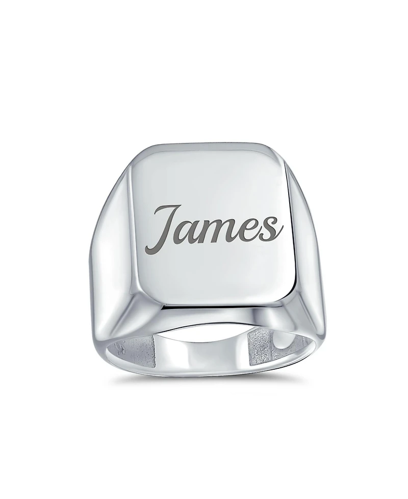 Bling Jewelry Classic Rectangle Monogram Signet Ring Sterling Silver