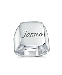 Bling Jewelry Classic Rectangle Monogram Signet Ring Sterling Silver