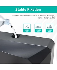 Aoodor Patio Umbrella Base With Wheels, Heavy Duty Fillable Market Stand For Patios, Poolside, Garden 4 2 Locks And Adjustable K
