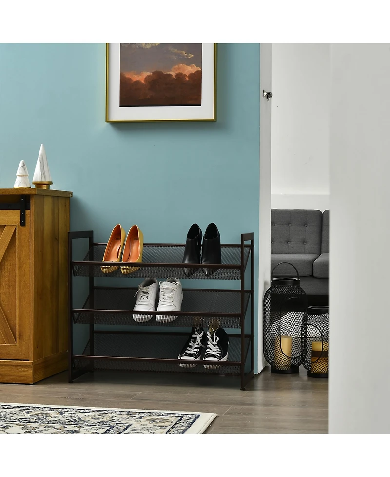 Tier Shoe Rack Adjustable to Flat Slant Shoe Organizer Holder Stand