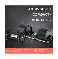 Squatz 70 Lbs Adjustable Dumbbell Weight Set With Anti-Slip Metal Handle