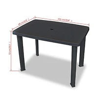 vidaXL Patio Table Anthracite 39.8"x26.8"x28.3" Plastic