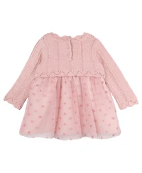Rare Editions Baby Girl Lurex Sweater and Mesh Dress