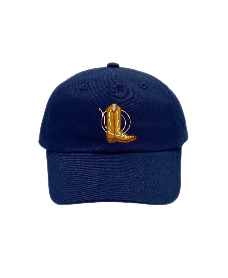 Bits & Bows Boys Boys Cowboy Boot Baseball Hat in Navy