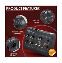 Pyle Professional Usb Audio Interface with Mic/Line, Guitar, Aux, and Rca Inputs