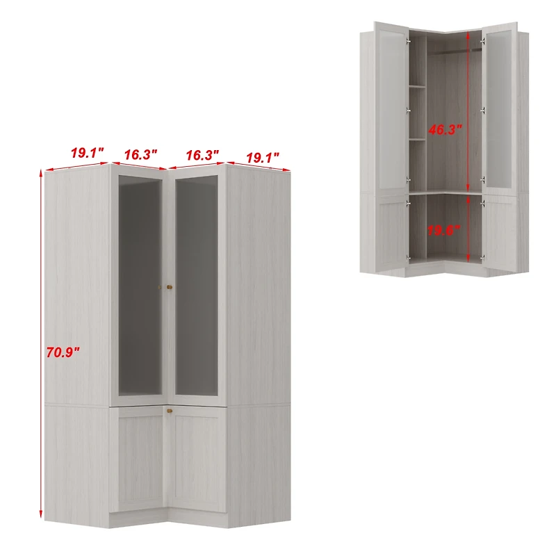 Homsee Black High Gloss Storage Organizer with 6 Mirrored Drawers