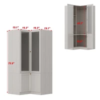 Homsee Black High Gloss Storage Organizer with 6 Mirrored Drawers