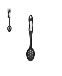 Hamilton Beach Cooking Slotted Spoons, Non-Stick Cookware, Comfortable Soft & Durable Plastic Handle, Seamless, Rustproof, Heat Resistant Serving Spoo