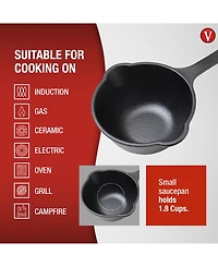 Victoria Cast Iron Sauce Pan. 0.45qt Sauce Pot Seasoned
