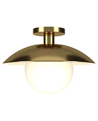 Hudson & Canal 14.5" Metal Alvia Wide Semi Flush Mount