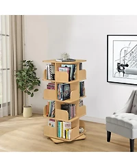 Kings Brand Furniture Angelica Revolving Bookcase - 4 Tier Rotating Book Shelf