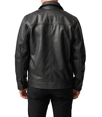 Rodd Gunn Men's Haymarket Zip Front Leather Jacket