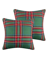 Levtex Spencer Green Plaid 2-Pc. Sham Set, European