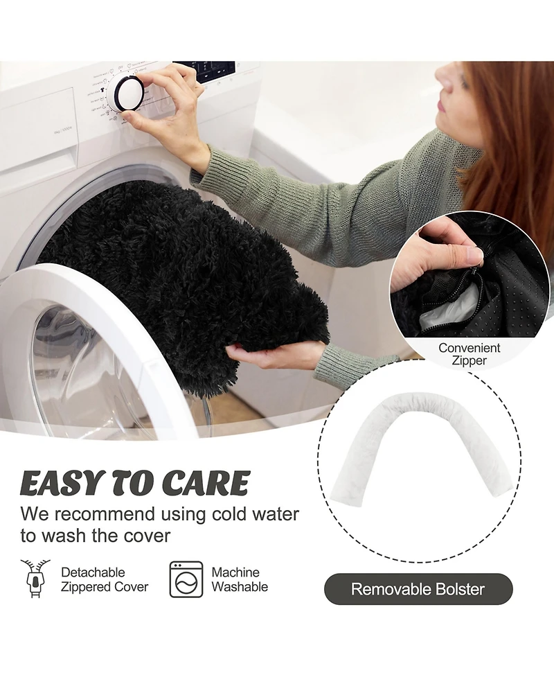 Costway Plush Calming Dog Couch Bed with Anti-Slip Bottom Plush Mat for Small Dogs & Cats