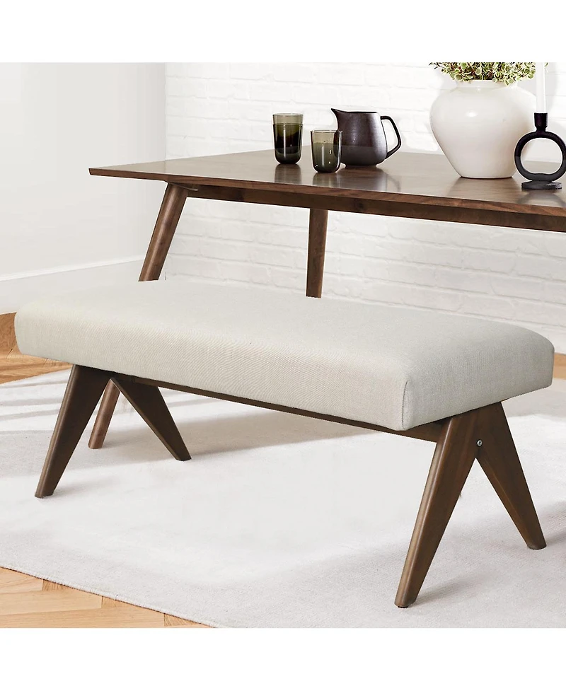 Breakfast Nook Bench Cushioned Dining with V-Shaped Legs,Dining Table Seat Restaurant Banquette Seating-Maison Boucle