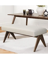 Breakfast Nook Bench Cushioned Dining with V-Shaped Legs,Dining Table Seat Restaurant Banquette Seating-Maison Boucle