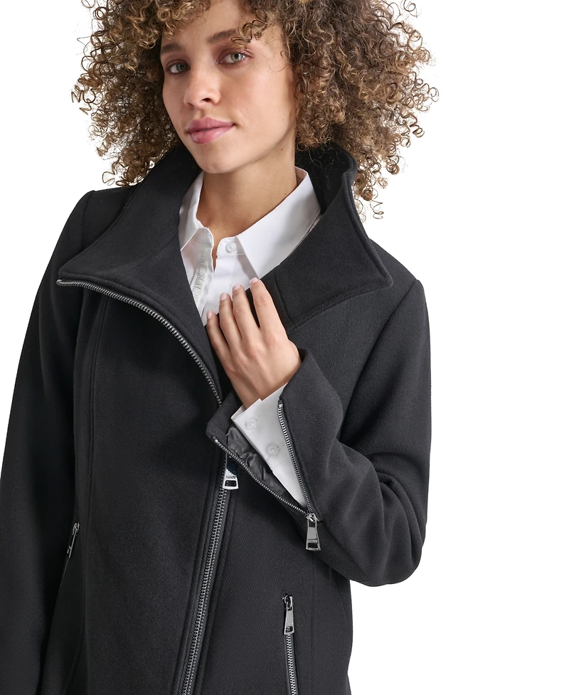 Dkny Women's Asymmetrical Zip Coat