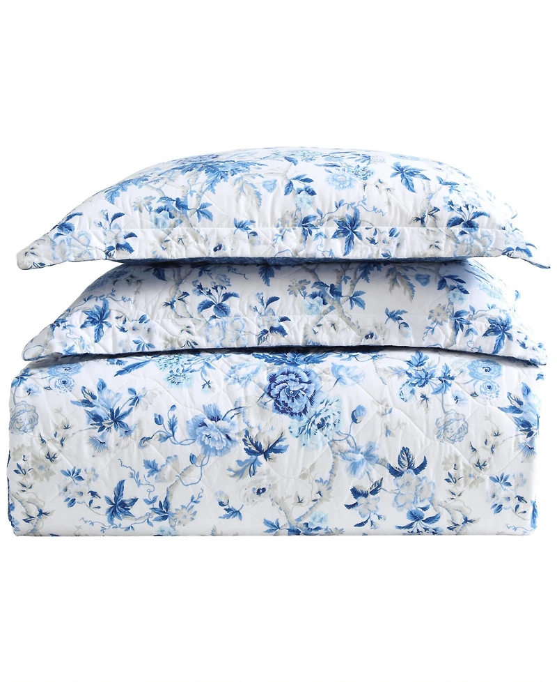 Laura Ashley Breezy Floral Reversible 3-Pc. Quilt Set