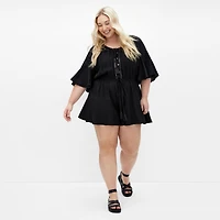 City Chic Plus Harlow Lace Playsuit