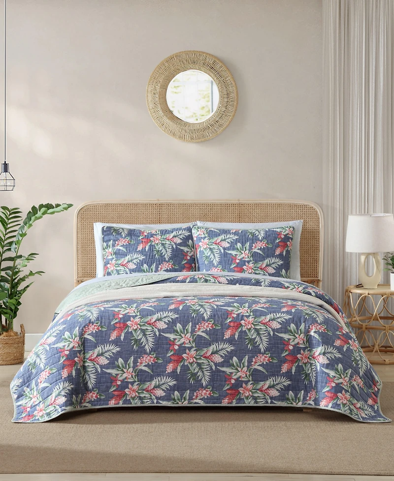 Closeout! Tommy Bahama Home Floral Enchantment Reversible 2-Pc. Quilt Set, Twin