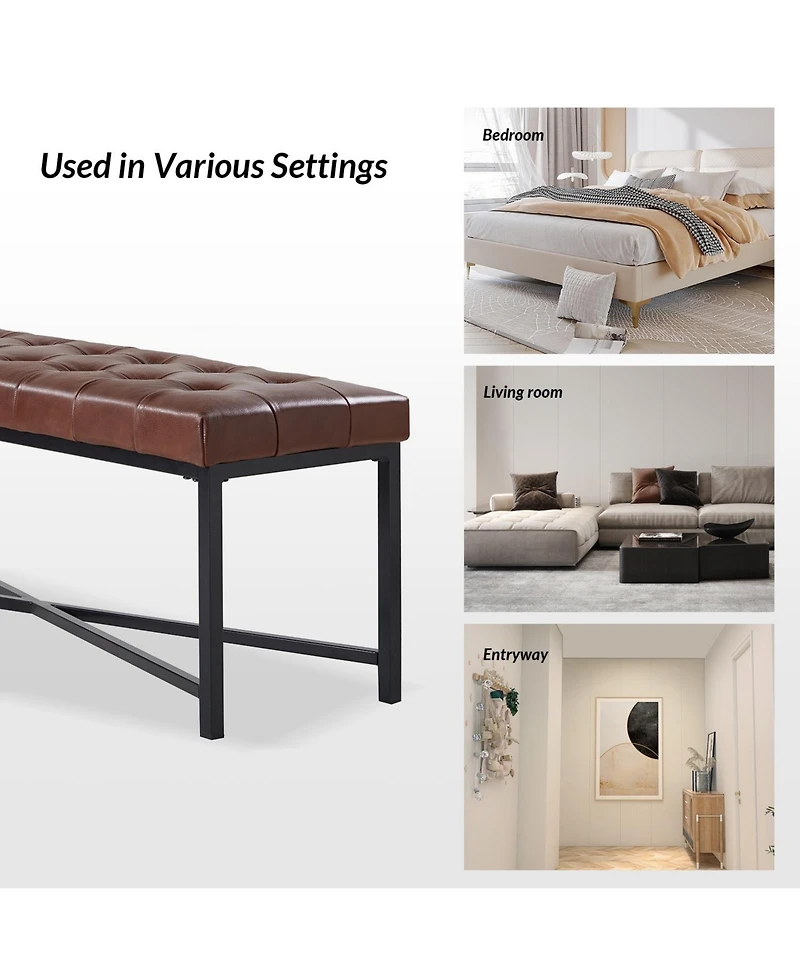 Hulala Home Eberhard Modern Upholstered Flip Top Storage Bench with Button-Tufted