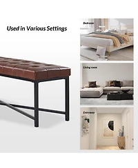 Hulala Home Eberhard Modern Upholstered Flip Top Storage Bench with Button-Tufted