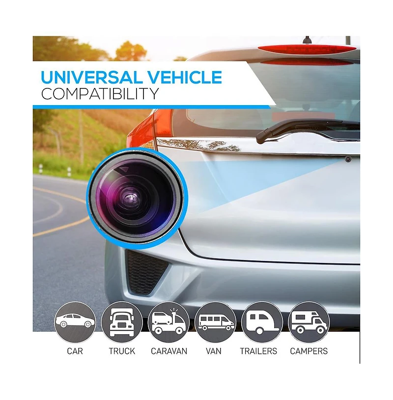 Pyle Compact Car Backup Camera with Night Vision, 170° Viewing Angle