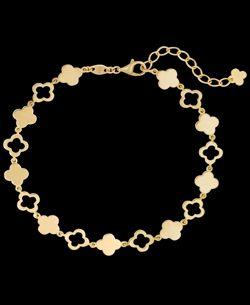 Devata Clover Chain Bracelet in 14K Gold, 6.5 in adj to 7.5 in, approx. 5.8 grams