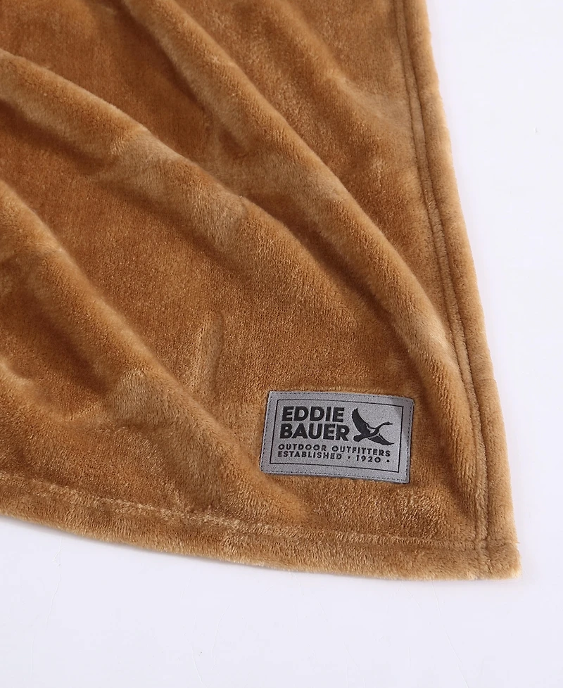 Eddie Bauer Carved Ultra Soft Plush Throw, 70" X 50"
