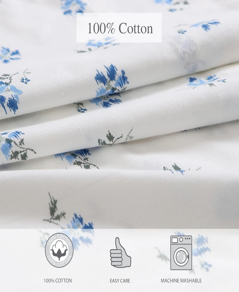 Stone Cottage Sketchy Ditsy Cotton Blue 3 Piece Duvet Cover Set-King