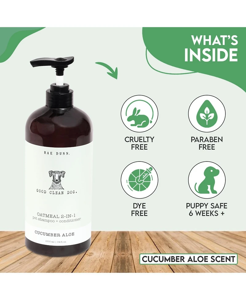Rae Dunn "Good Clean Dog." Oatmeal 2-in-1 Pet Shampoo and Conditioner
