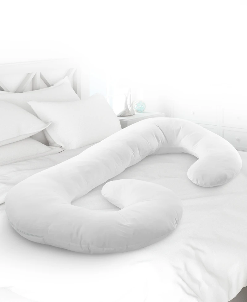 Cheer Collection Natural Kapok J Shape Pillow, 52" x 28"
