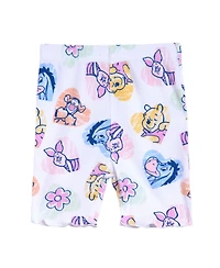 Winnie the Pooh Baby Girls Minnie Mouse Lilo & Stitch Peplum T-Shirt and Bike Shorts Outfit Set Newborn to