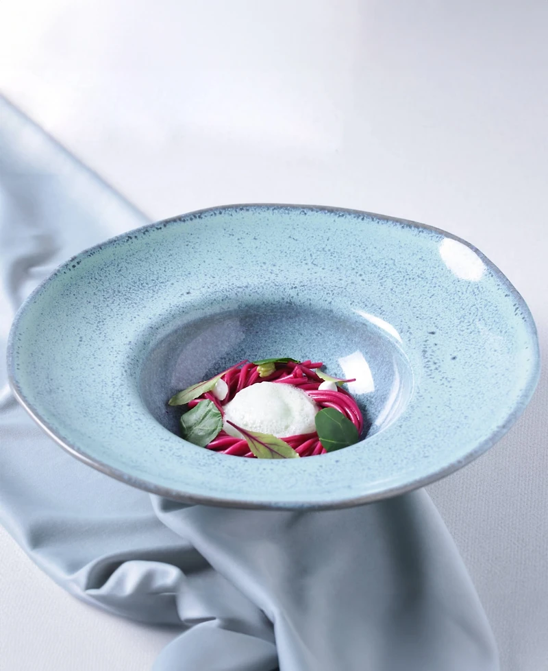 Porto Brasil 11.02" Stoneware Deep Rim Plates, Set of 4