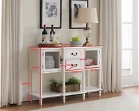 Kings Brand Furniture Modern Sideboard Buffet Cabinet, Console Sofa Table with Glass Doors, Storage Drawers & Shelves for Kitchen, Dining Living Room