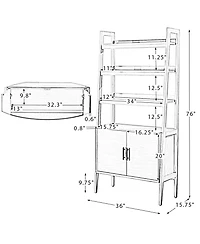 Hulala Home Augusto Mid-century Modern 76'' H x 36'' W Solid Wood Ladder Bookcase with Solid Wood Legs