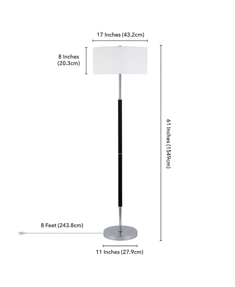 Hudson & Canal 61.5" Metal Simone 2-Light Floor Lamp