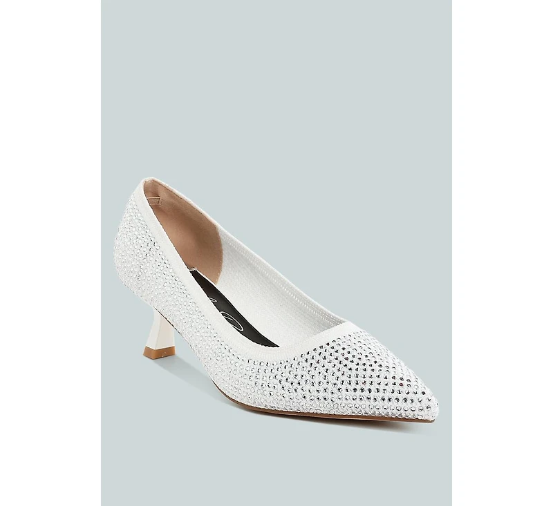 London Rag Vimto Breathable Flyknit Rhinestone Pumps