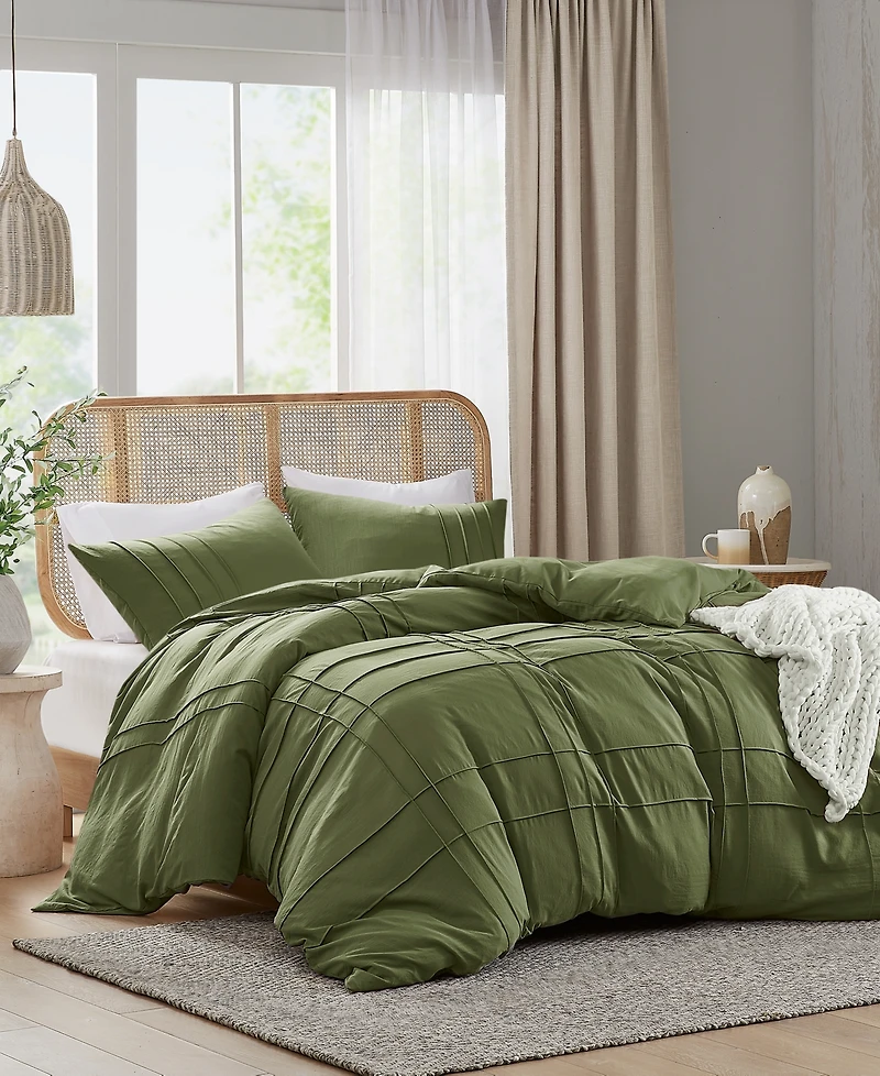 510 Design Porter Pleated 3-Pc. Duvet Cover Set, Queen
