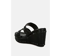 Iki Diki Rhinestone & Diamante Wedge Sandals