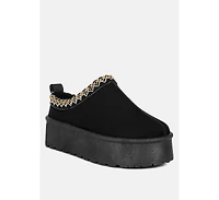 Struter Embroidered Platform Fur Classic Slip-On
