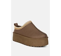 Struter Embroidered Platform Fur Classic Slip-On