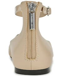 Karl Lagerfeld Paris Women's Zyvia Logo Ankle Strap Flats