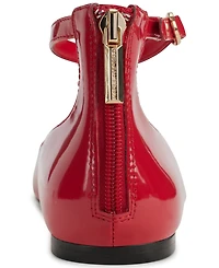 Karl Lagerfeld Paris Women's Zyvia Logo Ankle Strap Flats