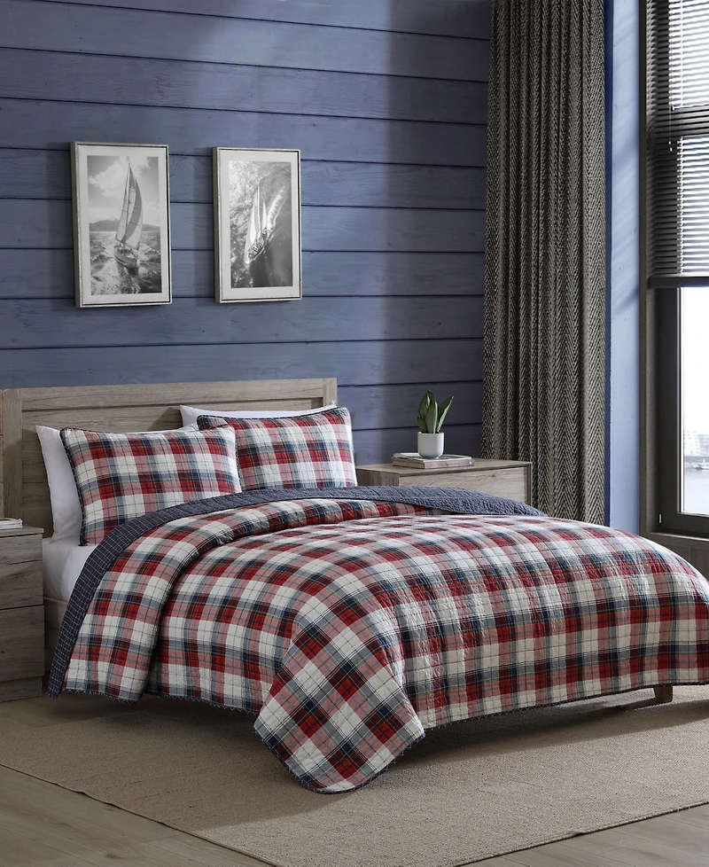 Nautica Rosedale Reversible 3 Piece Quilt Set, Full/Queen
