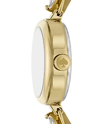 Kate Spade New York Women's Monroe Three-Hand Gold-Tone Stainless Steel Bracelet Watch, 20mm